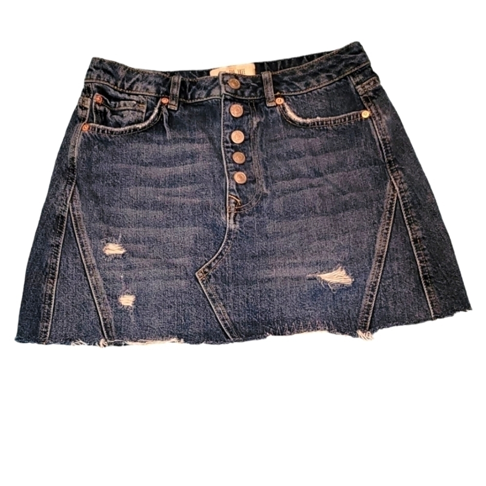 We the Free Denim Mini Skirt size 28 - Picture 3 of 8